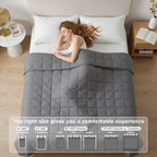 Weighted Blanket - 15Lbs 48x72 Twin Size Cotton Weighted Blanket w/ Glass Beads