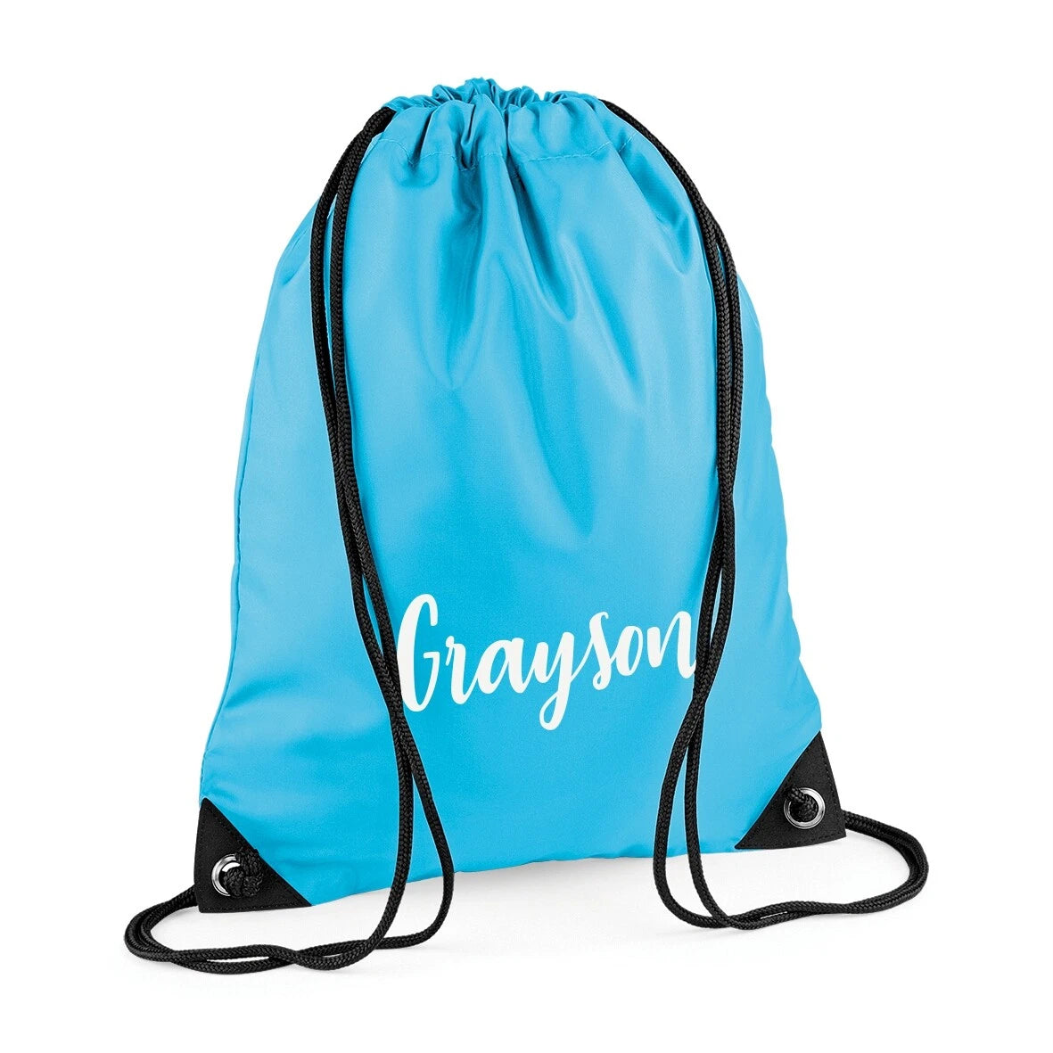 Personalised Gym Sack / Pump / Swim Drawstring Bag Printed with name -Ocean Blue