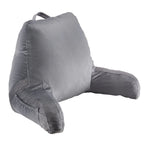 Reading Pillow with Arms Shredded Memory Foam Bed Rest Backrest 3 Pockets Gray