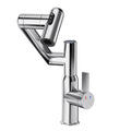 Chrome Bathroom Sink Faucet With Spray Function And Temperature Display For Anti