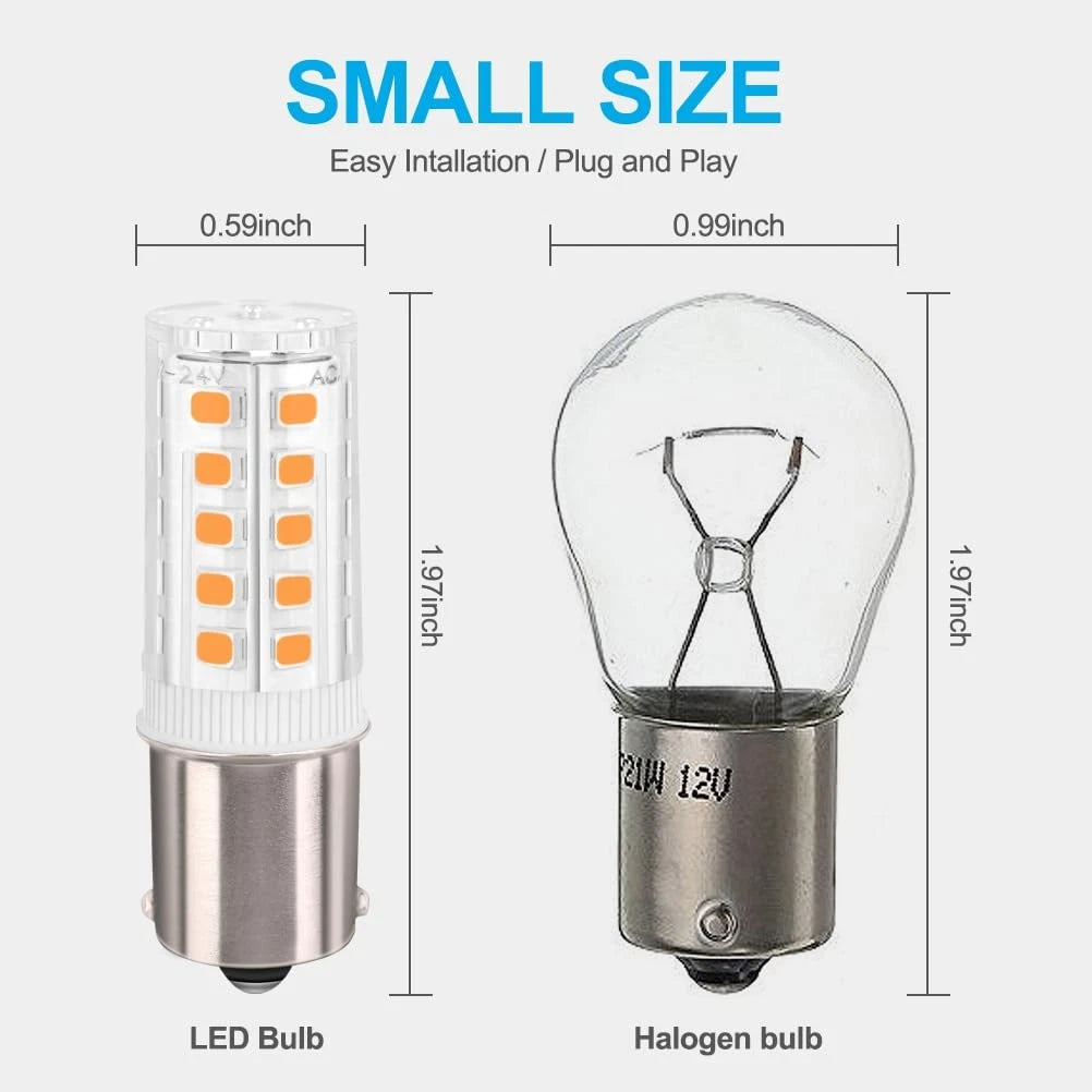 Warm White LED Bulb 12V 24V BA15S RV Interior Lights 3000K LED Lighting