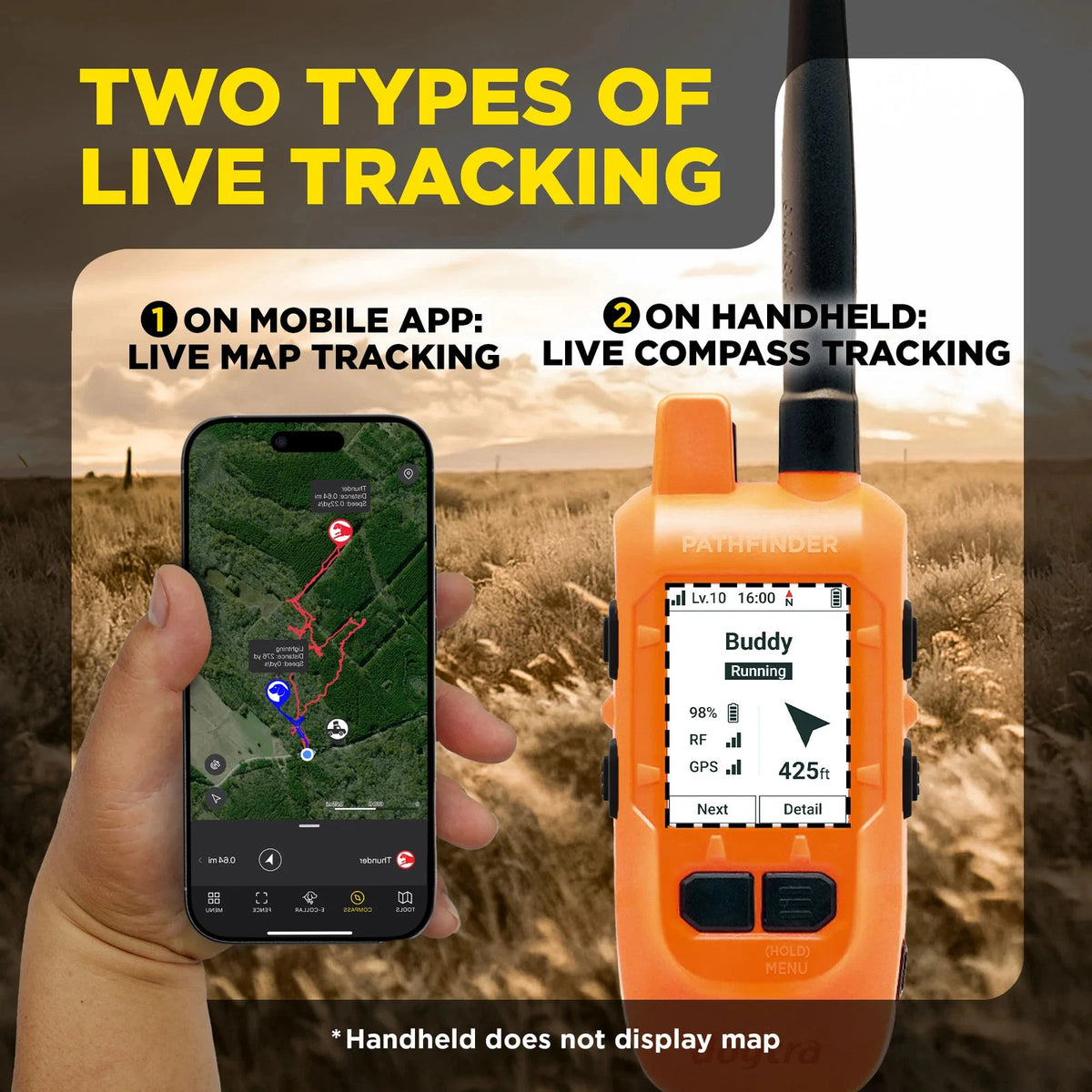 Dogtra Pathfinder2 Mini Compass - Handheld GPS Dog Tracking and Training System