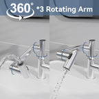 Chrome Bathroom Sink Faucet With Spray Function And Temperature Display For Anti